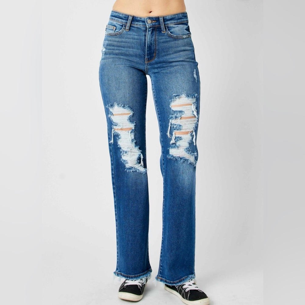 Judy Blue Distressed Dad Jeans